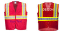 Red Reflective Safety Vest – High Visibility Mesh with Pockets