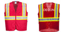 Red Reflective Safety Vest – High Visibility Mesh with Pockets