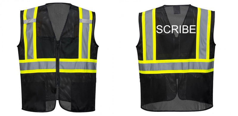 Black Safety Vest | Reflective High Visibility with Pockets
