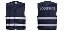 Navy Blue Reflective Hi Visibility Work and Event Style Vest