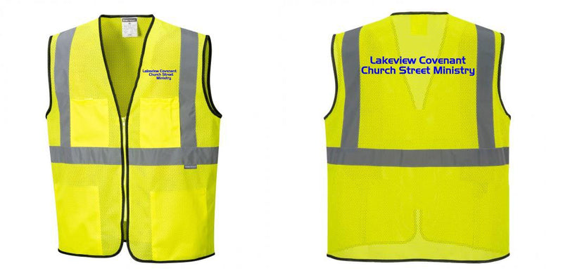 Custom Lightweight High Visibility Yellow Tampa Mesh Vest