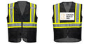 Custom Black Safety Vest Reflective High Visibility with Pockets