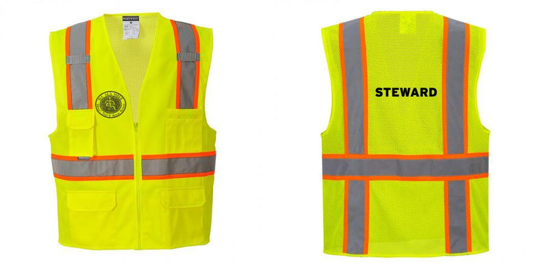 Custom Yellow Class 2 Safety Vest with Cooling Mesh Back