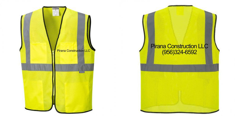 Custom Lightweight High Visibility Yellow Tampa Mesh Vest