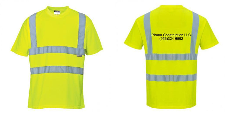 Custom Yellow Hi Vis ANSI Class 2 Safety Shirt