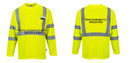 Custom Class 3 Long Sleeve Safety Shirt Hi-Vis Moisture Wicking