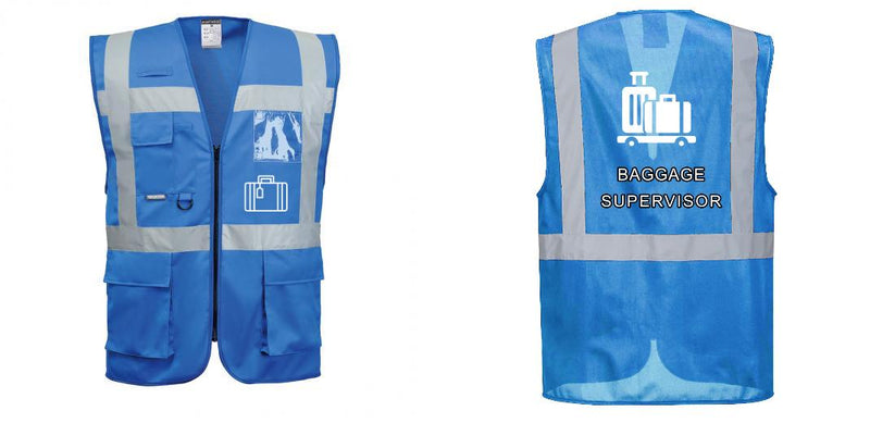 Custom ROYAL BLUE Professional Executive Style Safety Vest