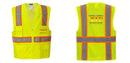 Custom Yellow Class 2 Safety Vest with Cooling Mesh Back