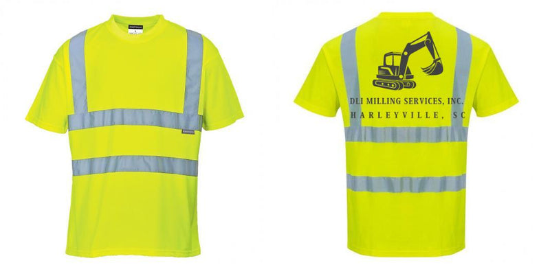Custom Yellow Hi Vis ANSI Class 2 Safety Shirt