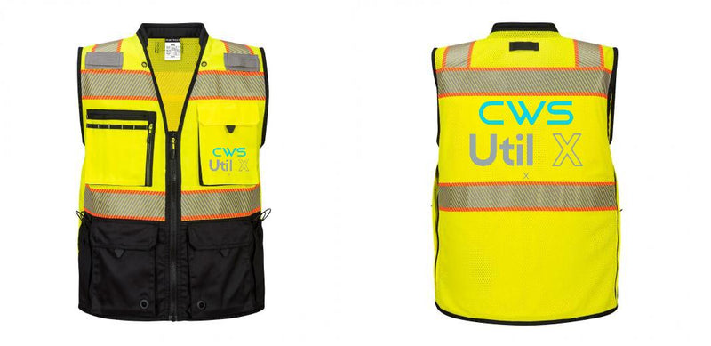 Custom Premium Two-toned Surveyor Safety Vest with Segmented Tape