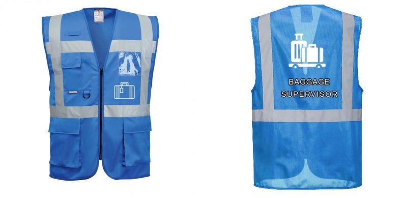 Custom ROYAL BLUE Professional Executive Style Safety Vest