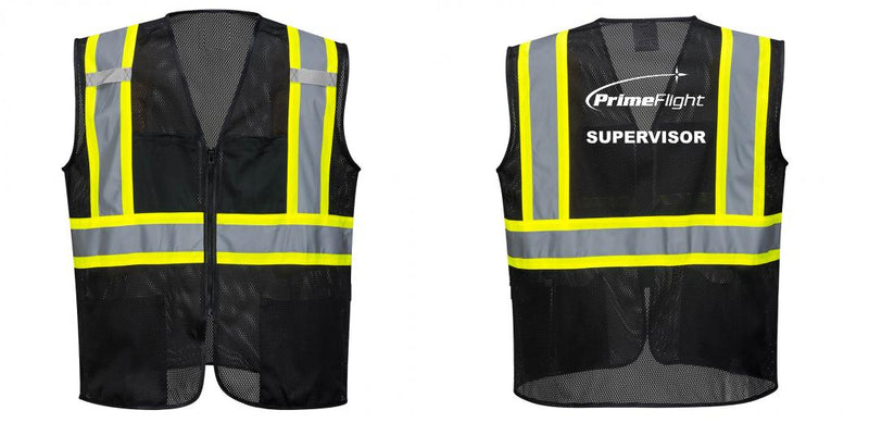 Custom Black Safety Vest Reflective High Visibility with Pockets