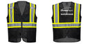 Custom Black Safety Vest Reflective High Visibility with Pockets
