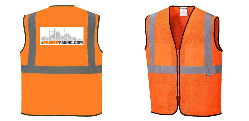 Custom Lightweight High Visibility ORANGE Tampa Mesh Vest