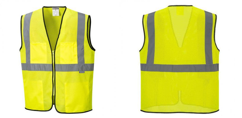 Custom Lightweight High Visibility Yellow Tampa Mesh Vest
