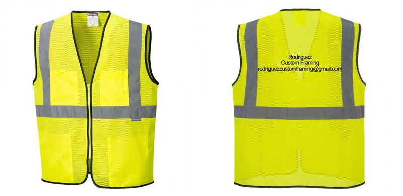 Custom Lightweight High Visibility Yellow Tampa Mesh Vest