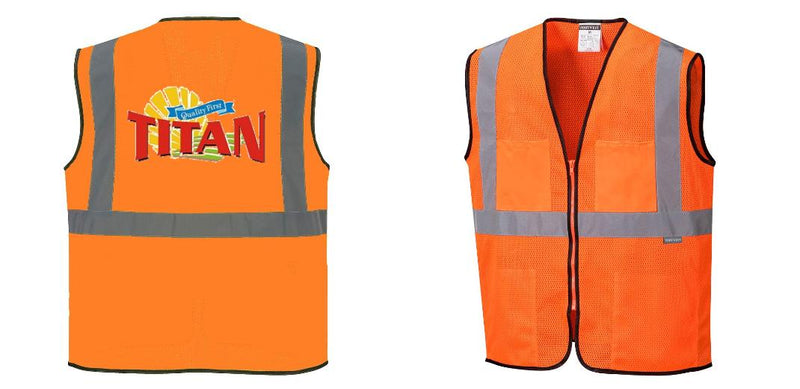 Custom Lightweight High Visibility ORANGE Tampa Mesh Vest