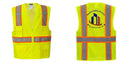 Custom Yellow Class 2 Safety Vest with Cooling Mesh Back