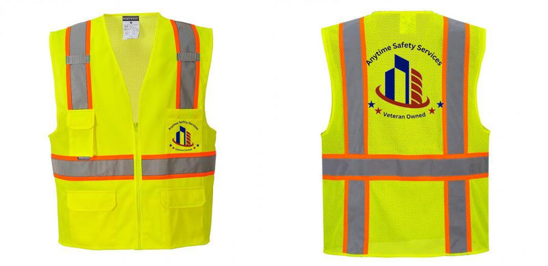 Custom Yellow Class 2 Safety Vest with Cooling Mesh Back