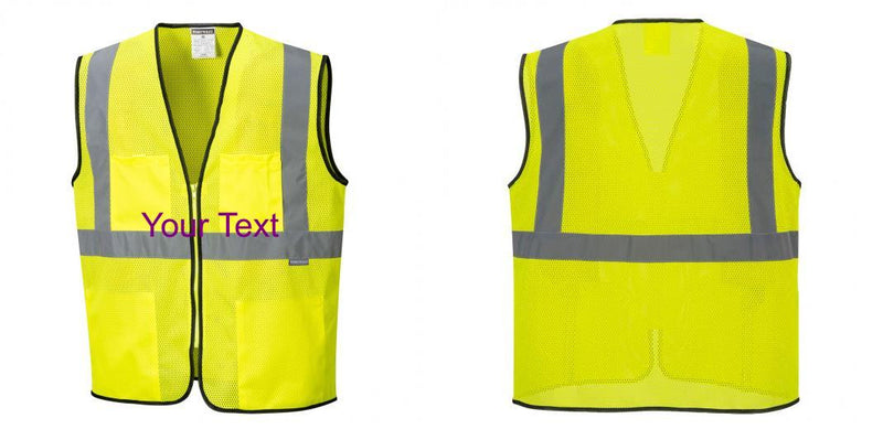 Custom Lightweight High Visibility Yellow Tampa Mesh Vest