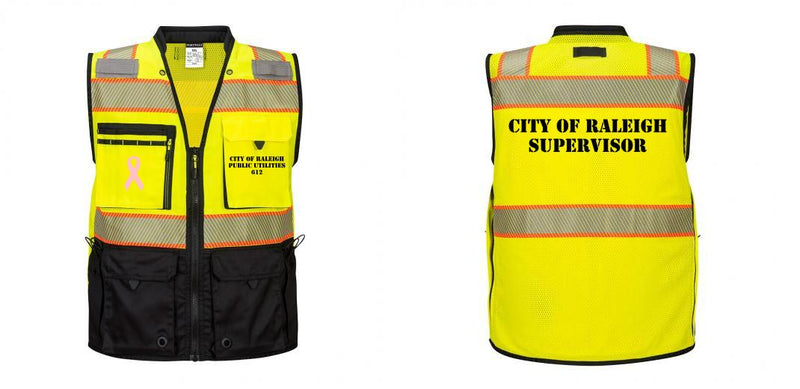 Custom Premium Two-toned Surveyor Safety Vest with Segmented Tape