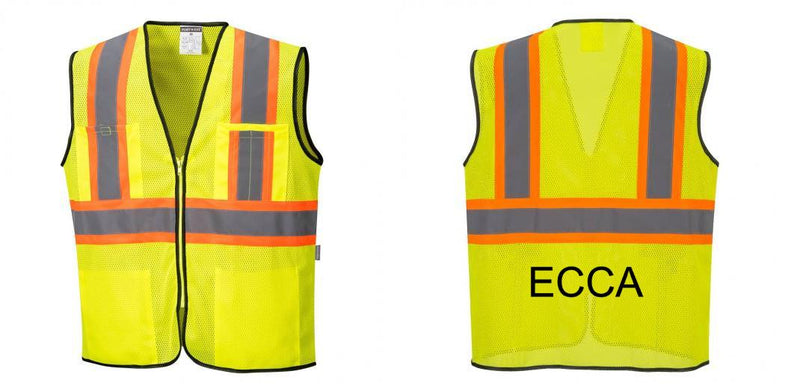 Mesh Class 2 Safety Vest with Pockets Hi Vis Reflective