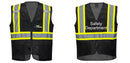 Custom Black Safety Vest Reflective High Visibility with Pockets