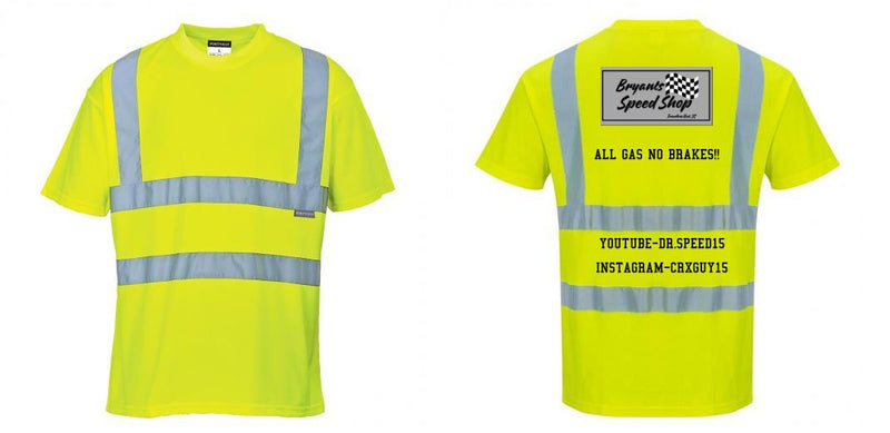 Custom Yellow Hi Vis ANSI Class 2 Safety Shirt