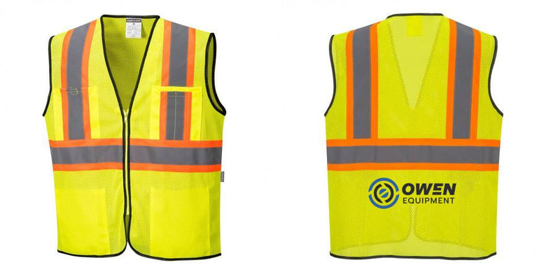 Custom Yellow Mesh Class 2 Reflective Safety Vest with Pockets