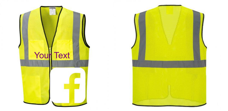 Custom Lightweight High Visibility Yellow Tampa Mesh Vest
