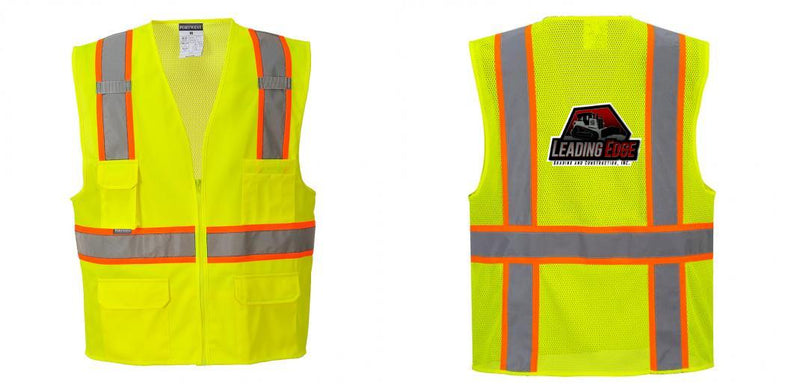 Custom Yellow Class 2 Safety Vest with Cooling Mesh Back