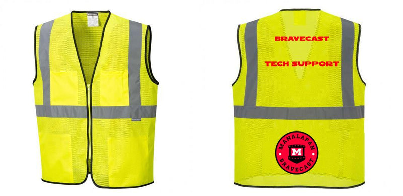 Custom Lightweight High Visibility Yellow Tampa Mesh Vest