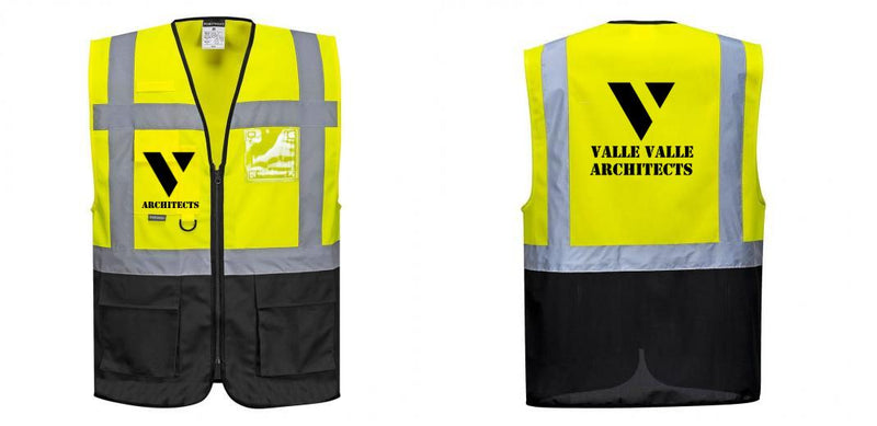 Custom Warsaw Yellow and Black Professional Style Safety Vest