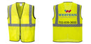 Custom Lightweight High Visibility Yellow Tampa Mesh Vest