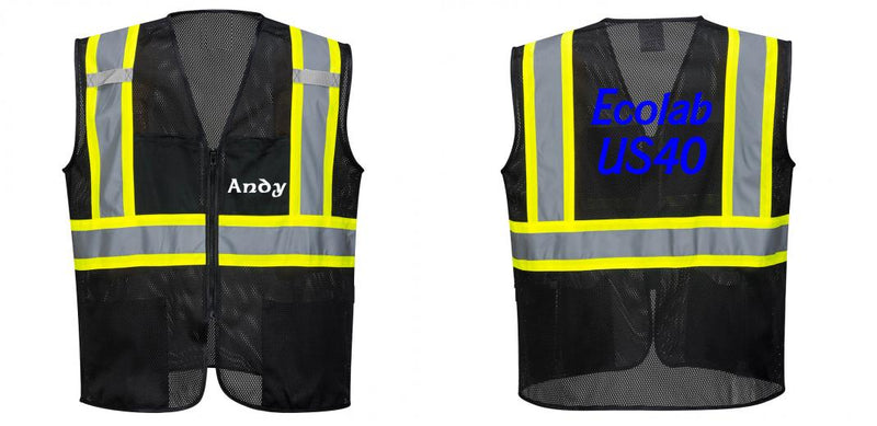 Black Safety Vest | Reflective High Visibility with Pockets