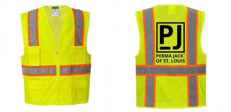 Custom Yellow Class 2 Safety Vest with Cooling Mesh Back