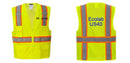 Custom Yellow Class 2 Safety Vest with Cooling Mesh Back