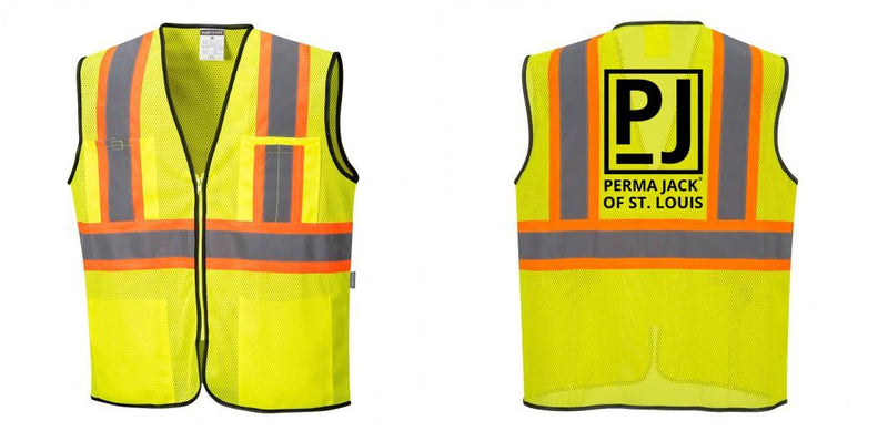 Custom Yellow Mesh Class 2 Reflective Safety Vest with Pockets