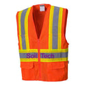 Custom Contrast High Visibility Full Mesh Orange Safety Vest