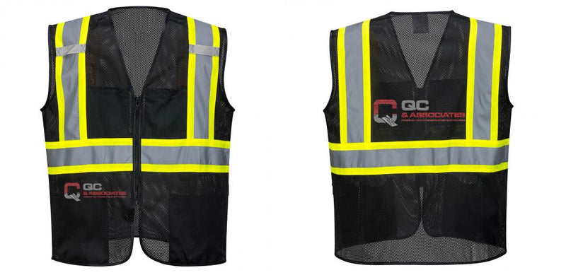 Black Safety Vest | Reflective High Visibility with Pockets
