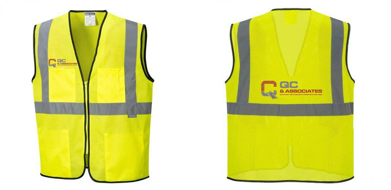 Custom Lightweight High Visibility Yellow Tampa Mesh Vest