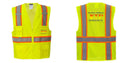 Custom Yellow Class 2 Safety Vest with Cooling Mesh Back