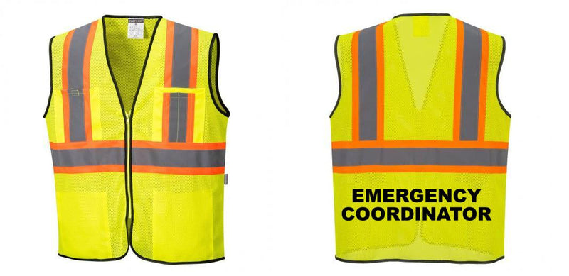 Mesh Class 2 Safety Vest with Pockets Hi Vis Reflective