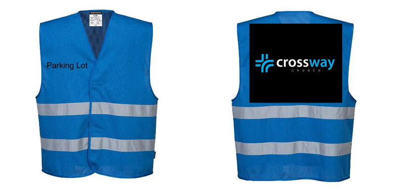 Custom Royal Blue MeshAir Reflective Safety Vest for Events