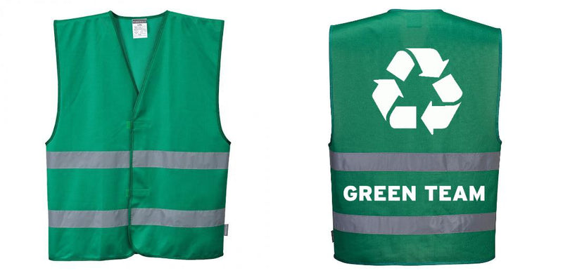 Green Safety Vest Reflective Hi Vis Work and Event Style Vest