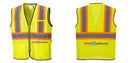 Custom Yellow Mesh Class 2 Reflective Safety Vest with Pockets