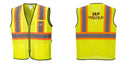 Custom Yellow Mesh Class 2 Reflective Safety Vest with Pockets
