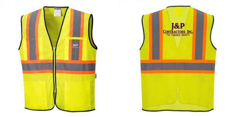 Custom Yellow Mesh Class 2 Reflective Safety Vest with Pockets