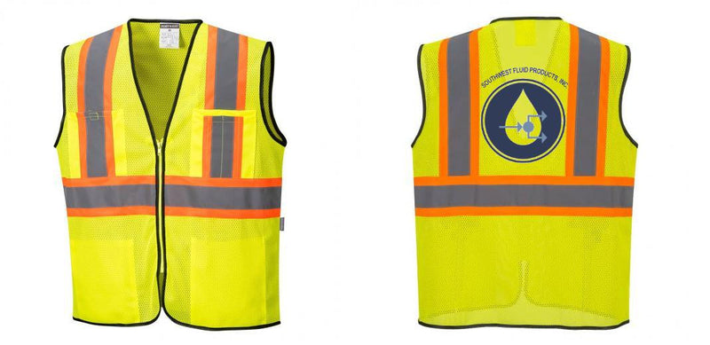 Custom Yellow Mesh Class 2 Reflective Safety Vest with Pockets