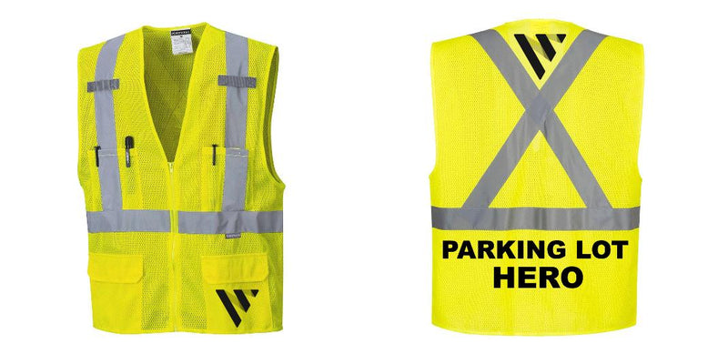 Custom Hi-Vis YELLOW Mesh X Back Executive Vest